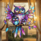 Colorful Owl Hanging Pendant Light Whimsical Indoor Outdoor Decorative Lamp 3
