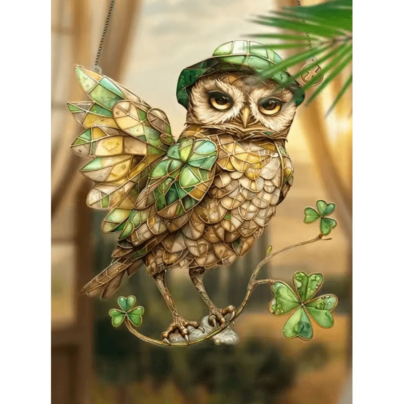 Colorful Owl Hanging Pendant Light Whimsical Indoor Outdoor Decorative Lamp 6