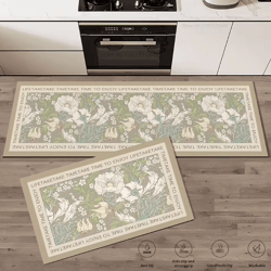 floral anti-fatigue kitchen rug – extra thick absorbent non-slip floor mat