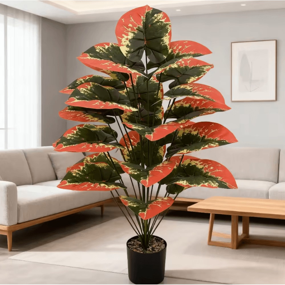 Color Pop Tropical Artificial Plant 24 Leaves Faux Greenery For Home Outdoor Decor 0