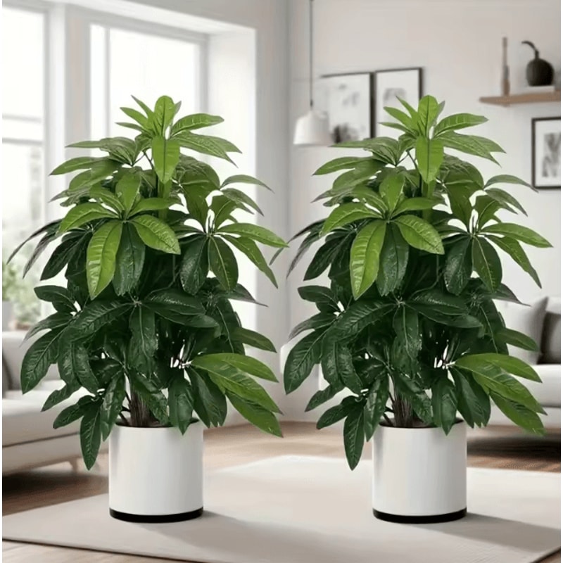 Large Artificial Money Tree Palm Realistic Tropical Faux Plant For Indoor Outdoor Decor 0