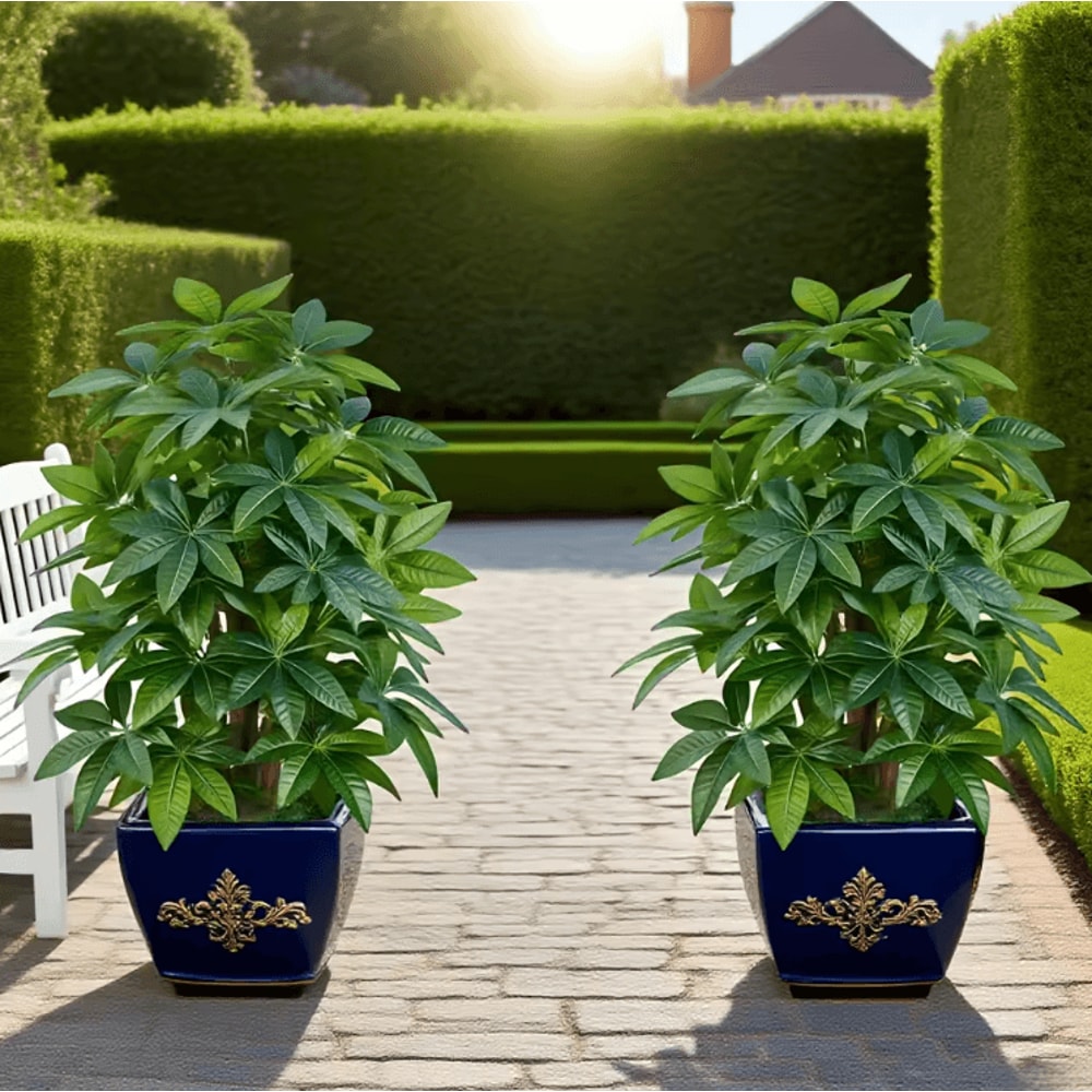 Large Artificial Money Tree Palm Realistic Tropical Faux Plant For Indoor Outdoor Decor 2