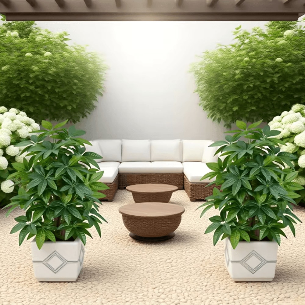 Large Artificial Money Tree Palm Realistic Tropical Faux Plant For Indoor Outdoor Decor 4