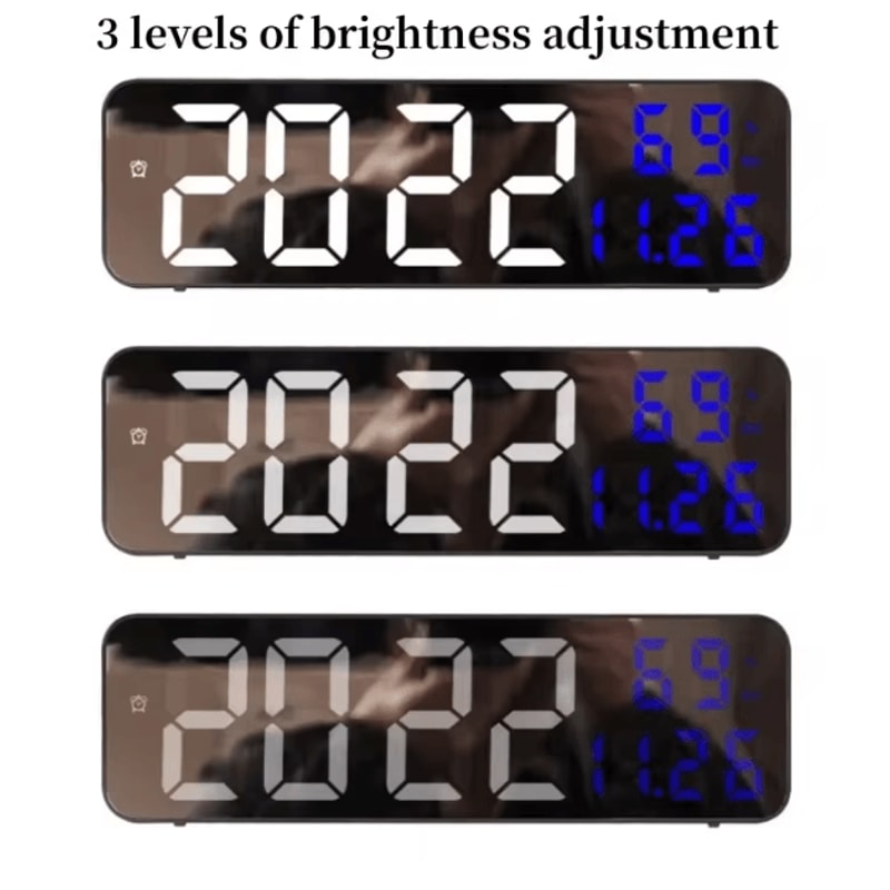 Large LED Digital Wall Clock USB Powered Display With Temperature Humidity Monitor 1