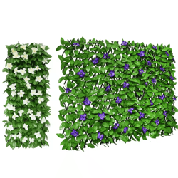 expandable artificial ivy privacy fence – stylish green wall screen for balcony & garden