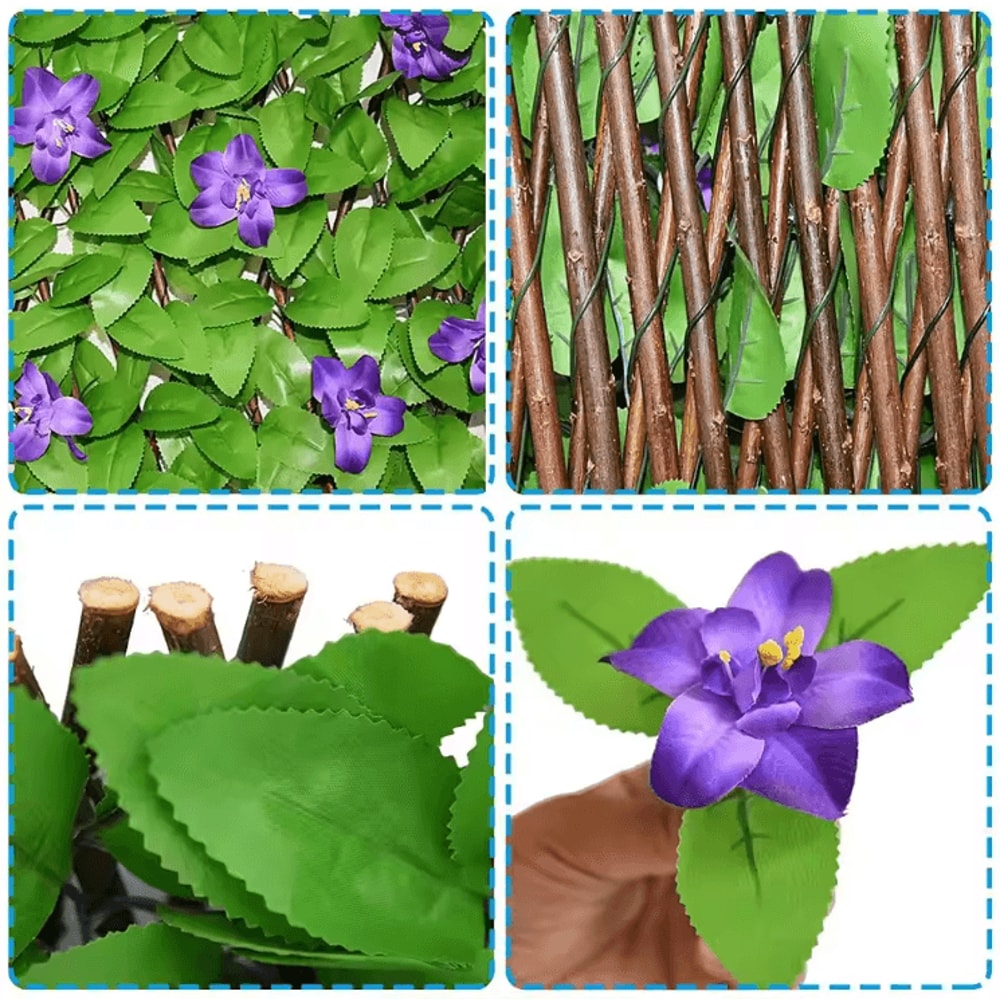 Expandable Artificial Ivy Privacy Fence Stylish Green Wall Screen For Balcony Garden 2