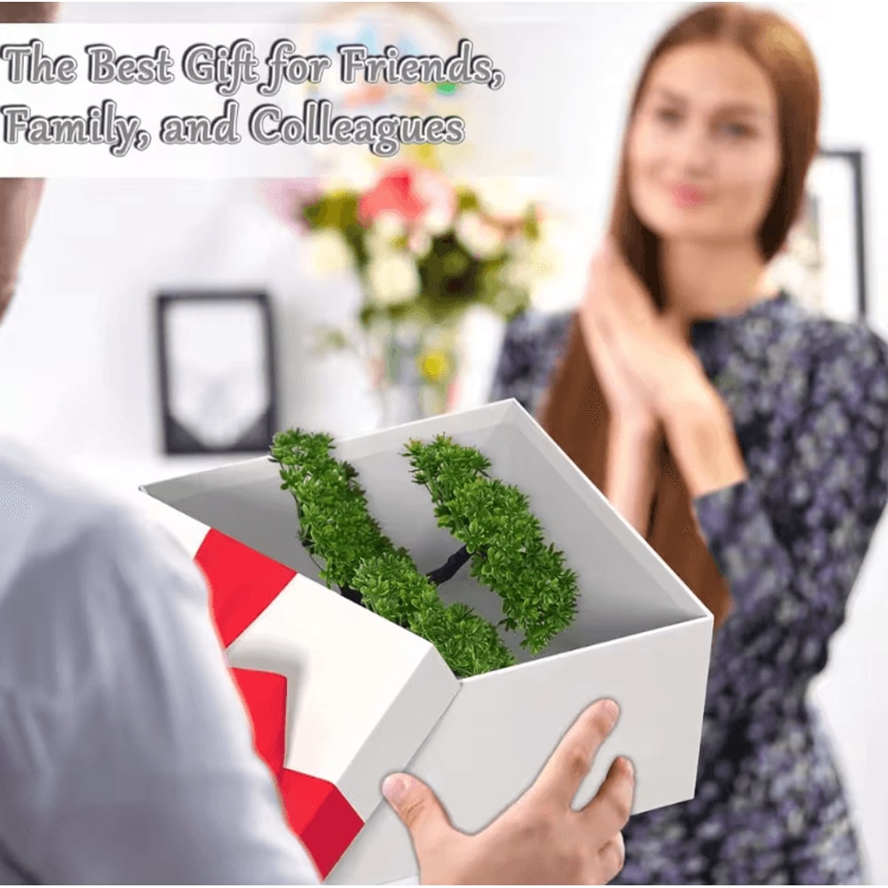 Mini Artificial Bonsai Plant Realistic Green Faux Tree For Home Office Decor 3