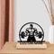 Personalized Weightlifting Metal Art Statue Custom Gym Figurine With Wooden Base 1