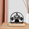 Personalized Weightlifting Metal Art Statue Custom Gym Figurine With Wooden Base 1