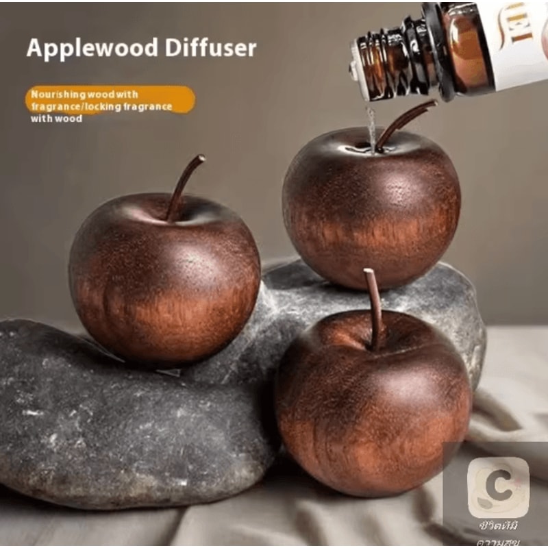 Wooden Apple Essential Oil Diffuser Natural Aromatherapy Fragrance Decor For Home Car 0