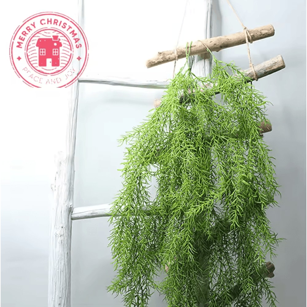 105cm Real Touch Pine Needle Hanging Vine Lifelike Artificial Green Wall Decor 3