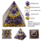 Natural Crystal Energy Pyramid Amethyst Peridot Orgone Resin Decor For Healing Meditation 6