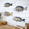 Coastal Wooden Fish Wall Decor Set HandCarved Ocean Marine Wall Hanging Art 2