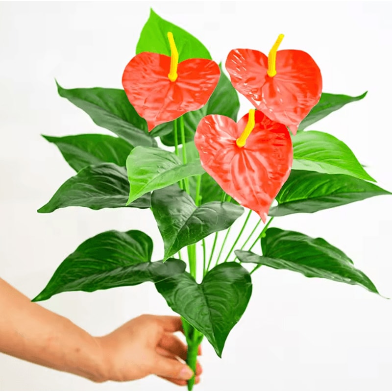 53cm Tropical Artificial Monstera Leaves Large Faux Palm Fronds For Indoor Outdoor Decor 1