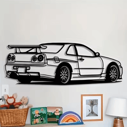 modern r model metal car wall art – sleek automotive decor for home & office