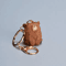 Cute HandCarved Wooden Bear Keychain Cartoon Animal Bag Charm Couple Pendant 3