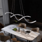 Modern Linear LED Chandelier Sleek Pendant Light For Dining Room Kitchen 1
