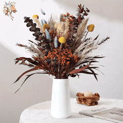 boho preserved flower bouquet – pampas grass & eucalyptus decor set for home & weddings