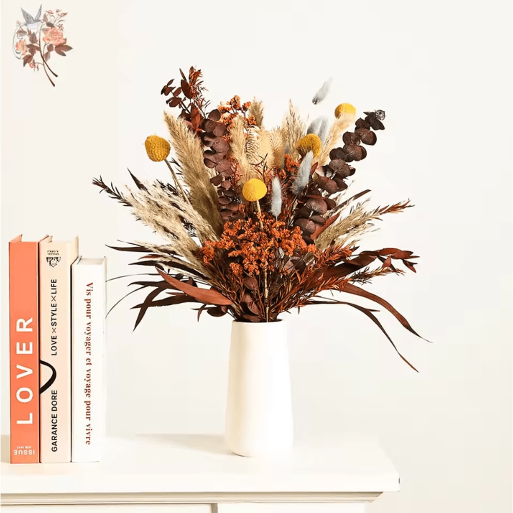 Boho Preserved Flower Bouquet Pampas Grass Eucalyptus Decor Set For Home Weddings 1