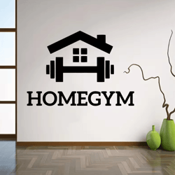 creative barbell gym wall sticker – motivational fitness wall decor for home gym