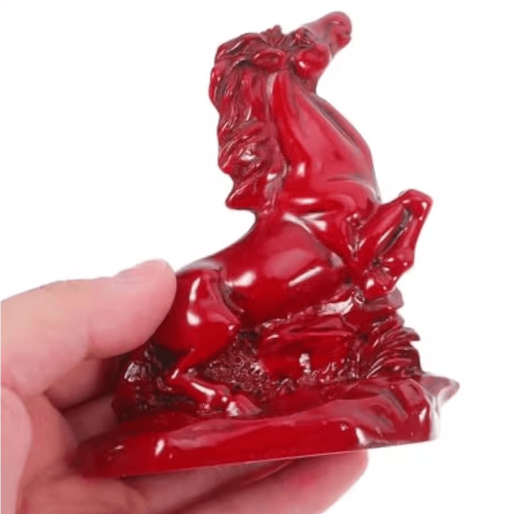 2026 Red Feng Shui Horse Statue Wealth Success Desk Decor Figurine 1