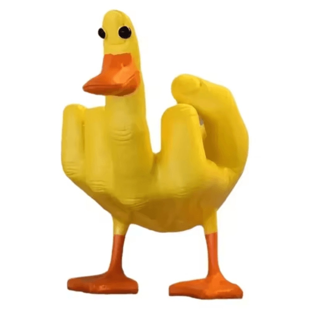 Cheeky Middle Finger Duck Statue Funny Resin Desk Decor Gift 1