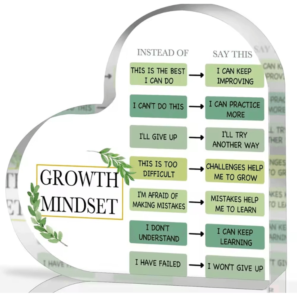 Growth Mindset Acrylic Wall Decor Inspirational Affirmation Sign For Home Office 0