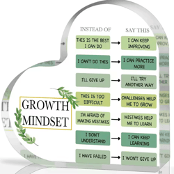 growth mindset acrylic wall decor – inspirational affirmation sign for home & office