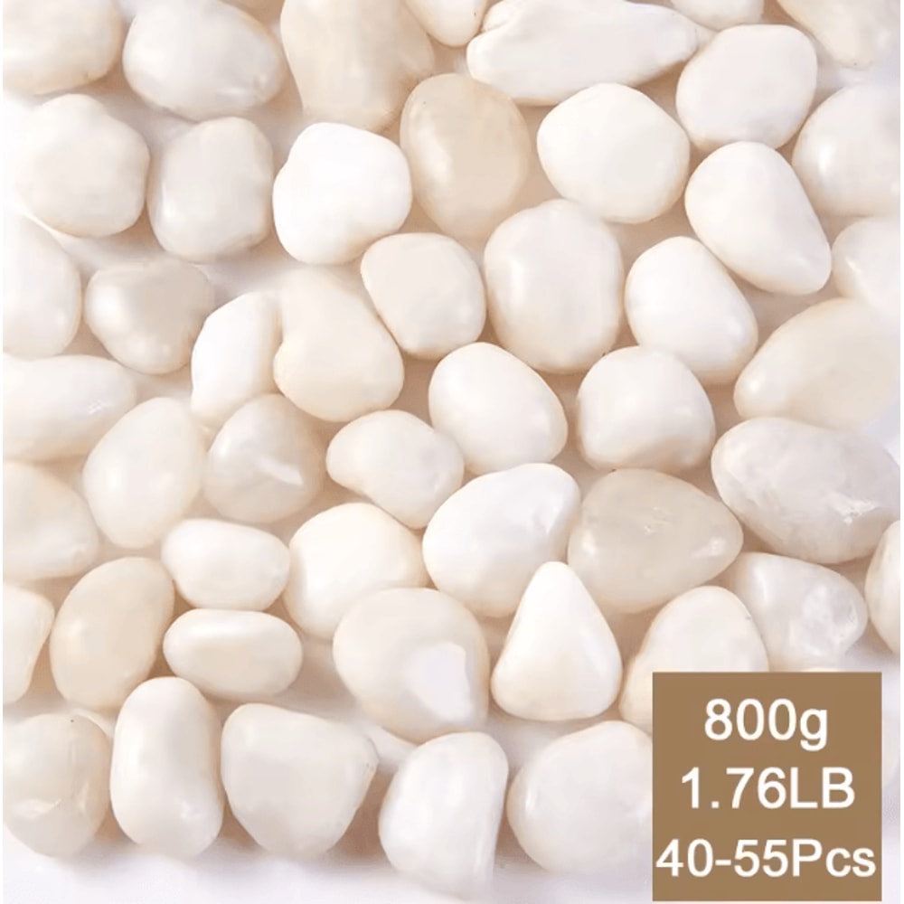 Premium White Polished Pebbles Natural Decorative Stones For Aquarium Plants Landscaping 3