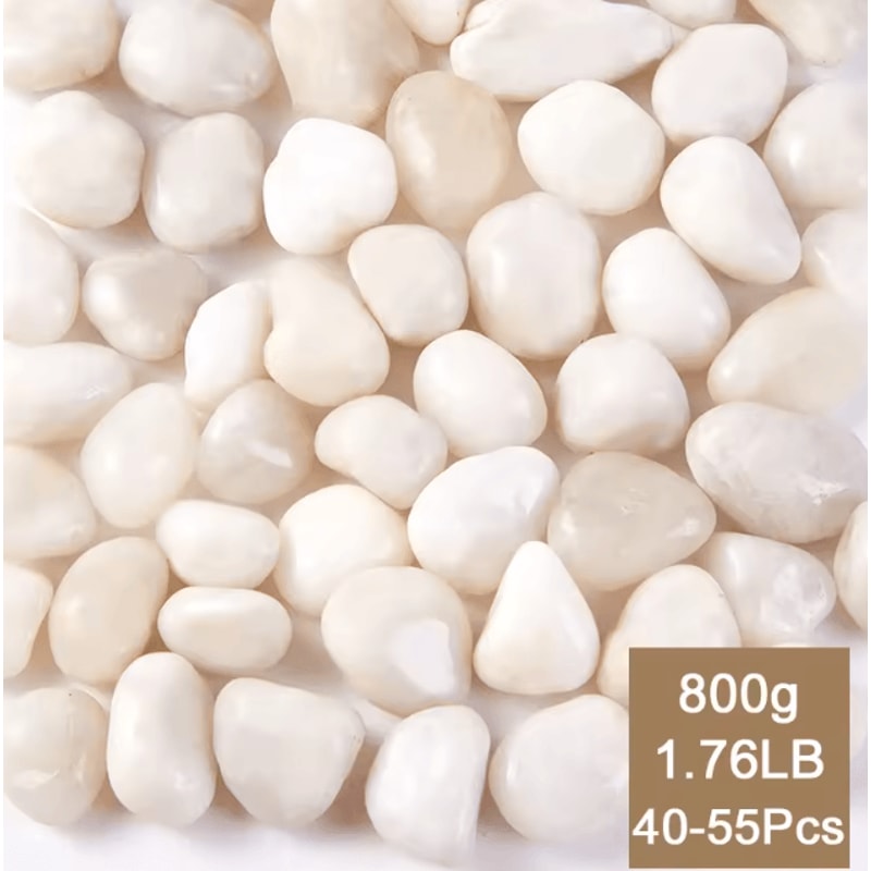 Premium White Polished Pebbles Natural Decorative Stones For Aquarium Plants Landscaping 3