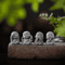 Cute Zen Monk Statue Set Serene Meditation Decor For Home Desk Garden 3