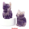 HandCarved Amethyst Cat Figurine Healing Crystal Decor For Home Meditation 2