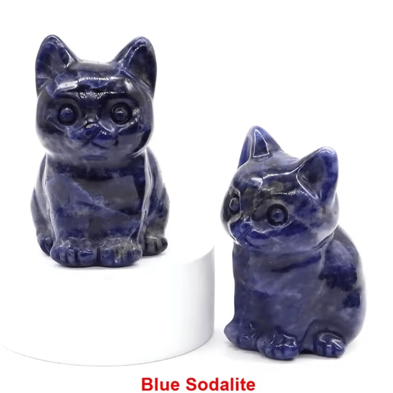 HandCarved Amethyst Cat Figurine Healing Crystal Decor For Home Meditation 4