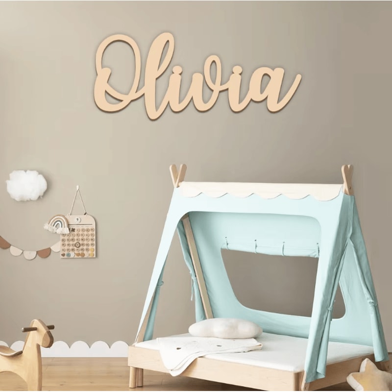 Personalized Wooden Name Sign Custom Nursery Wall Decor For Kids Baby Rooms 1