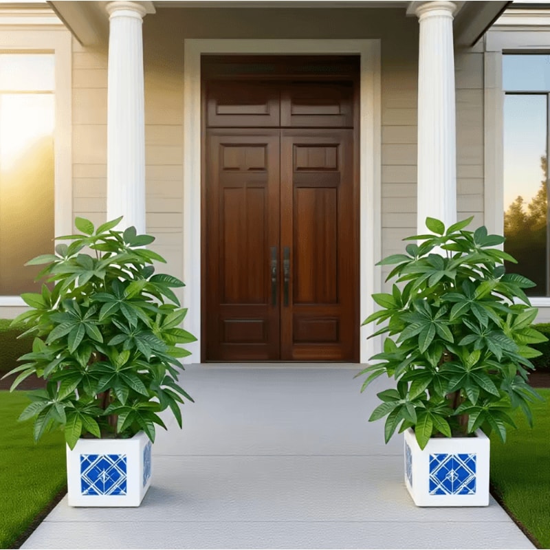 Large Artificial Money Tree Palm Realistic Tropical Plant For Indoor Outdoor Decor 1