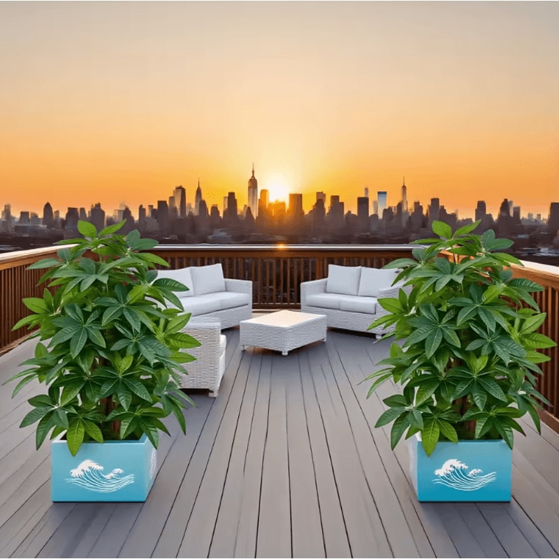 Large Artificial Money Tree Palm Realistic Tropical Plant For Indoor Outdoor Decor 3