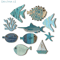 Nautical Wooden Fish Wall Decor Set Coastal Beach Hanging Art For Bathroom Home 2