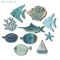 Nautical Wooden Fish Wall Decor Set Coastal Beach Hanging Art For Bathroom Home 2