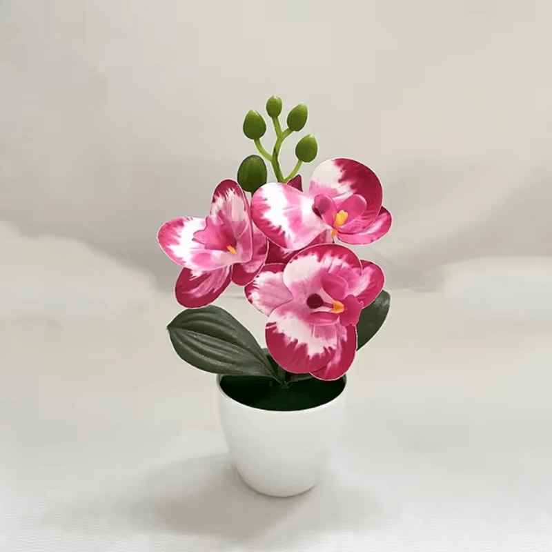 Mini Artificial Bonsai Plant With Pot Realistic Desktop Greenery Decor 6