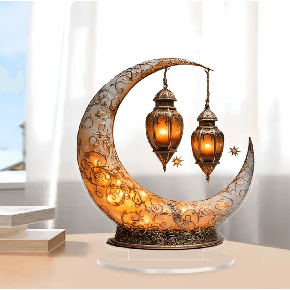 Celestial Moon Star Acrylic Desk Decor Minimalist 2D Tabletop Ornament 2