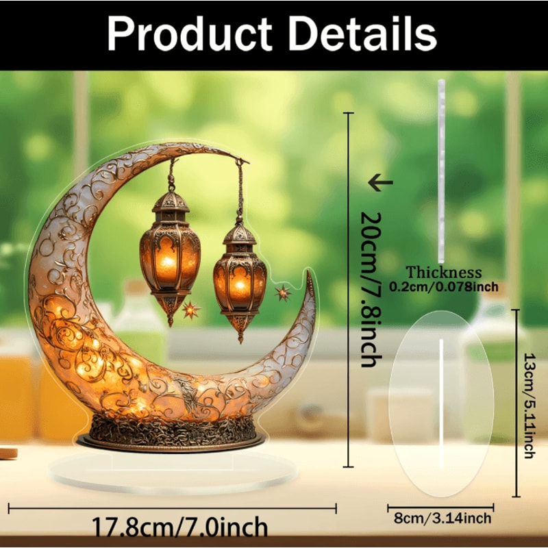 Celestial Moon Star Acrylic Desk Decor Minimalist 2D Tabletop Ornament 3