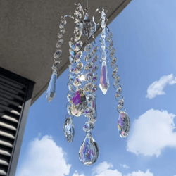 crystal chandelier wind chimes – rainbow prism suncatcher hanging decor