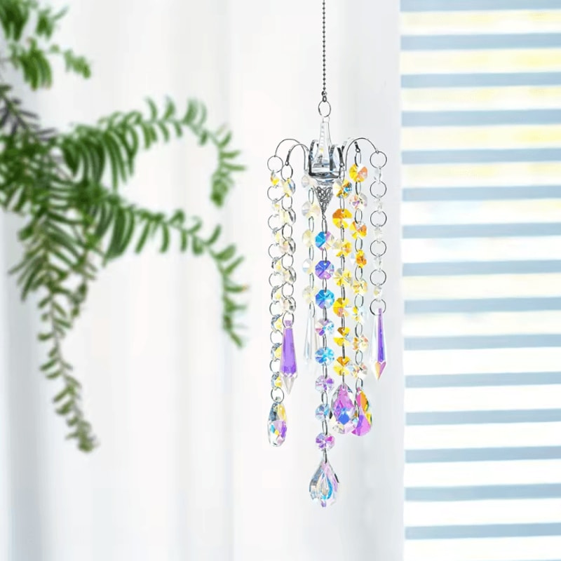 Crystal Chandelier Wind Chimes Rainbow Prism Suncatcher Hanging Decor 2