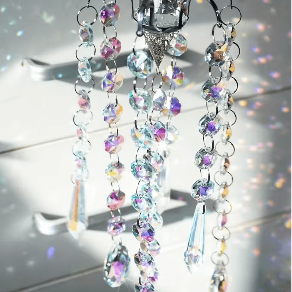 Crystal Chandelier Wind Chimes Rainbow Prism Suncatcher Hanging Decor 3