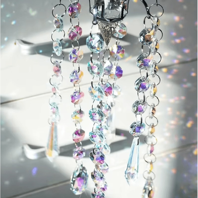 Crystal Chandelier Wind Chimes Rainbow Prism Suncatcher Hanging Decor 3