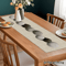 EarthToned Pebble Pattern Table Runner Textured Linen Neutral Decor Accent 2
