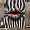 Abstract Striped Lips Canvas Art Black White Modern Pop Art Wall Decor 3