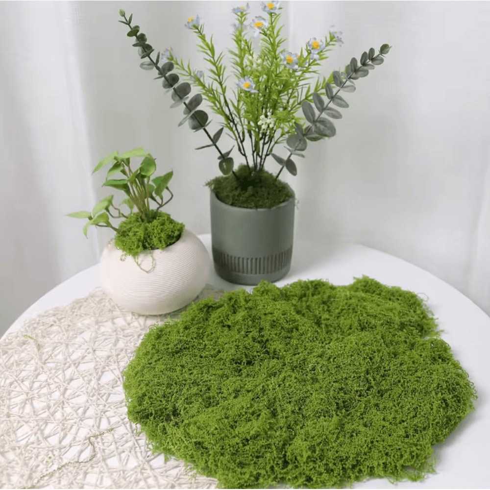 DIY Artificial Green Moss Realistic Faux Preserved Moss For Crafts Home Decor 4