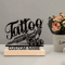 Personalized Tattoo Artist Metal Statue Custom Desk Sculpture With Wooden Base 1