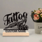 Personalized Tattoo Artist Metal Statue Custom Desk Sculpture With Wooden Base 1